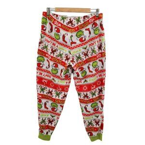 Womens Dr. Seuss The Grinch Fleece Pajama Pants Size L Christmas‎ PJ'S Sleepwear